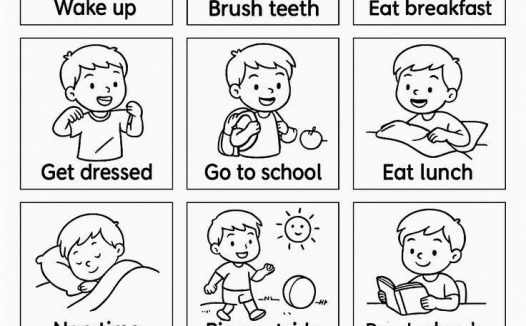 我的一天日常活动排序练习｜What Do I Do Every Day? 可打印 PDF