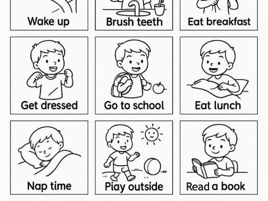 我的一天日常活动排序练习｜What Do I Do Every Day? 可打印 PDF