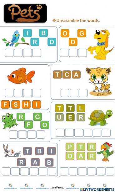 宠物主题字母排序练习|Pets 趣味单词拼写启蒙可打印 PDF