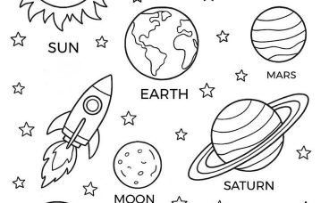 太阳系科普涂色手抄报｜Solar System 儿童英语启蒙可打印 PDF