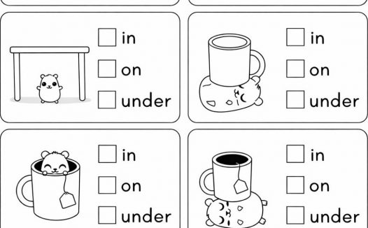 方位介词 in/on/under 趣味练习｜仓鼠主题英语启蒙可打印 PDF