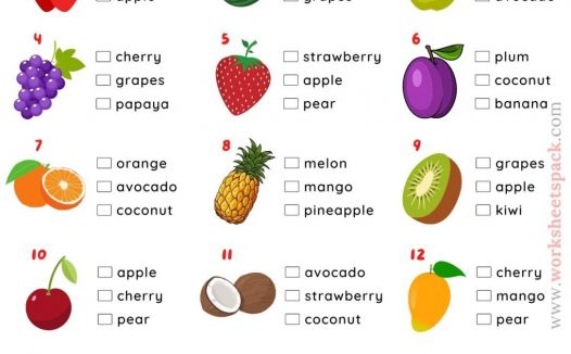 水果主题英语选择题|Fruits 幼儿英语启蒙可打印练习