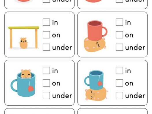 方位介词 in/on/under 专项练习｜仓鼠主题趣味英语启蒙可打印 PDF