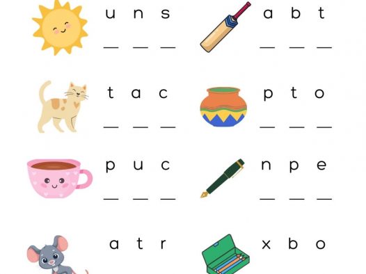 3 字母单词拼读排序练习｜Ordering Sounds 自然拼读启蒙可打印 PDF