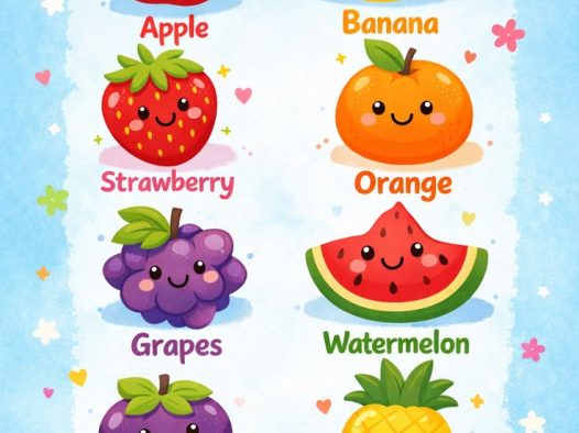 水果主题英语认知海报｜Fruits 幼儿英语启蒙可打印 PDF