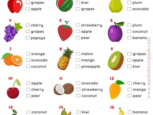 水果主题英语选择题｜Fruits 幼儿英语启蒙可打印练习