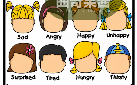 小学英语「Feelings 情绪主题」趣味手工｜可打印 Cut & Paste 启蒙素材