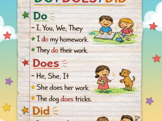 Do/Does/Did 小学英语语法海报｜可打印启蒙学习素材