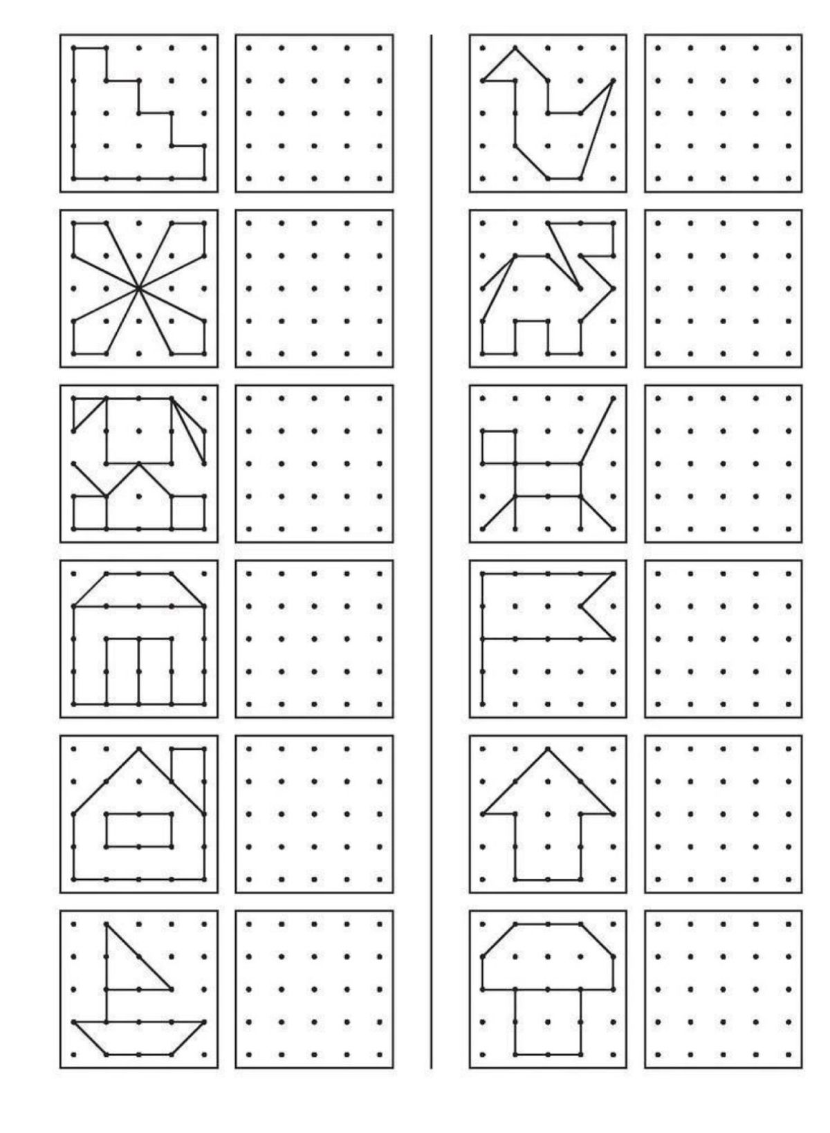 儿童点阵描红画图练习｜幼儿园控笔训练可打印 PDF